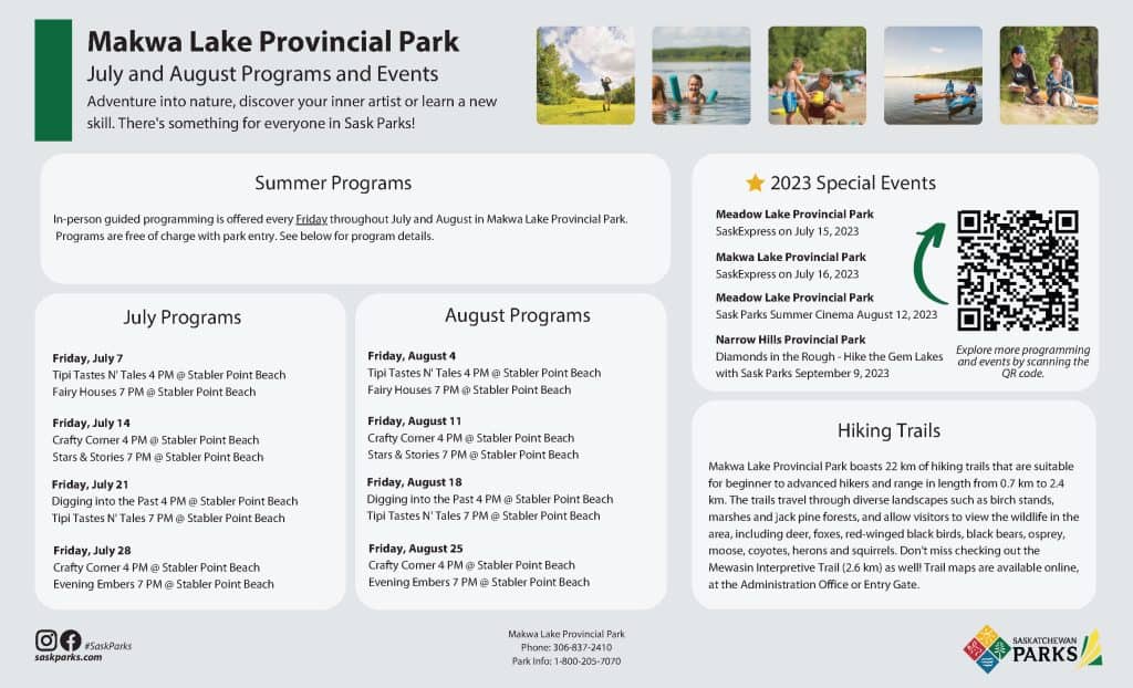Makwa Lake Program Calendar Page 1